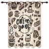 Tan Coffee Beans Bread Window Curtains Home Decoration Living Room Curtains Kid's Room Drapes Cortinas For Kitchen Bedroom