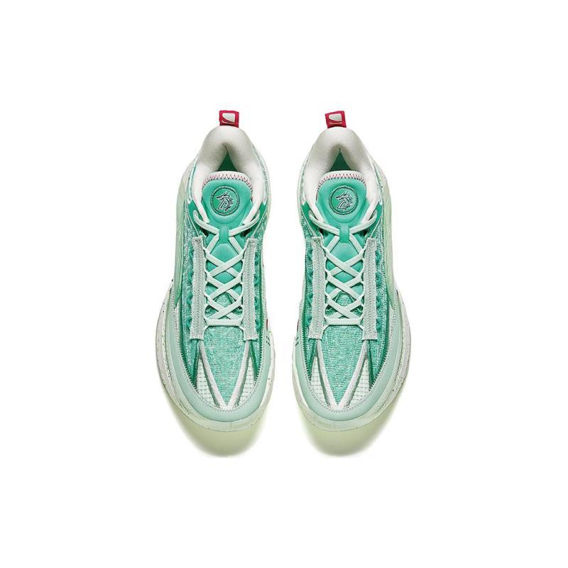 Anta Zap 1 ESG Cushioning, Wear Resistant Low top Basketball Shoes Men's Green White Sneakers 912411111Q-1