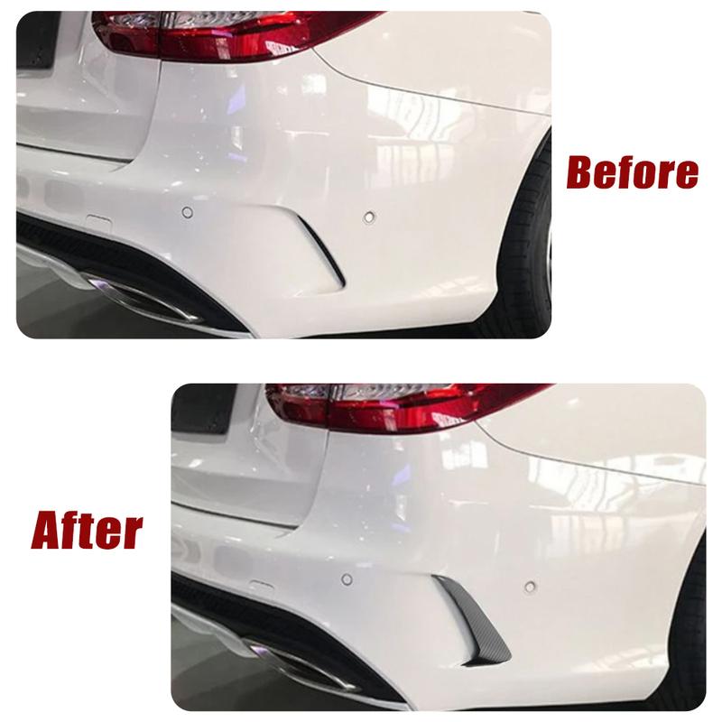 2 Stück Stoßstangen-Spoiler Hinten Beide Seiten Canard Abdeckung Zierleiste für Mercedes-Benz C-Klasse Kombi S205 C180 C200 AMG 2015-