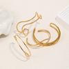 MamacitaSlay 316L Stainless Steel Wave Shaped Cuff Bracelet 18K Gold Plated Waterproof Wrist Jewelry Women's Creative Bracelet