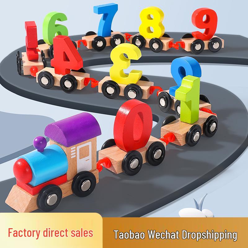 

Детский деревянный поезд строительные блоки - Игрушка для раннего развития и познания Pieces
