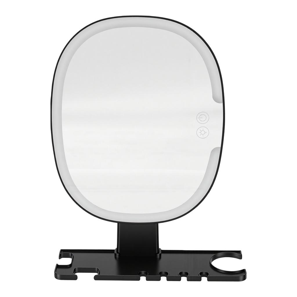 Fogless Shaving Mirror with Storage Shelf Touch Control 3 Color Lighting Modes Wall Mounted Rechargeable Shaving Mirror