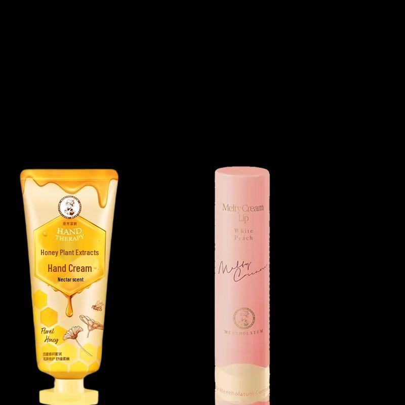 Mentholatum Honey Blossom Hand Cream & Peach Lip Balm Set