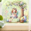 Autocollants Muraux Fée de Printemps Pâques Décalcomanies de Fenêtre pour Chambre de Fille Chambre Salon Décor de Fond Maternelle 2026