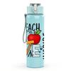 1PC Teach Love Inspire Letter Art 750ml Color Plastic Sports Water Bottle Leakproof Flip Straw Lid Suitable for Sports Office Home Use