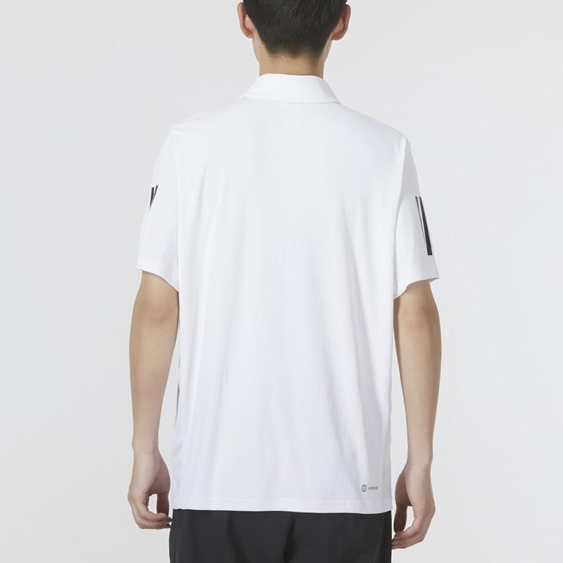 adidas Solid Color Stripe Tennis Athleisure Casual Sports Short Sleeve Polo Shirt White Men's HF1815