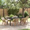 Garden Dining Set with Cushions 7 pcs Beige Poly Rattan