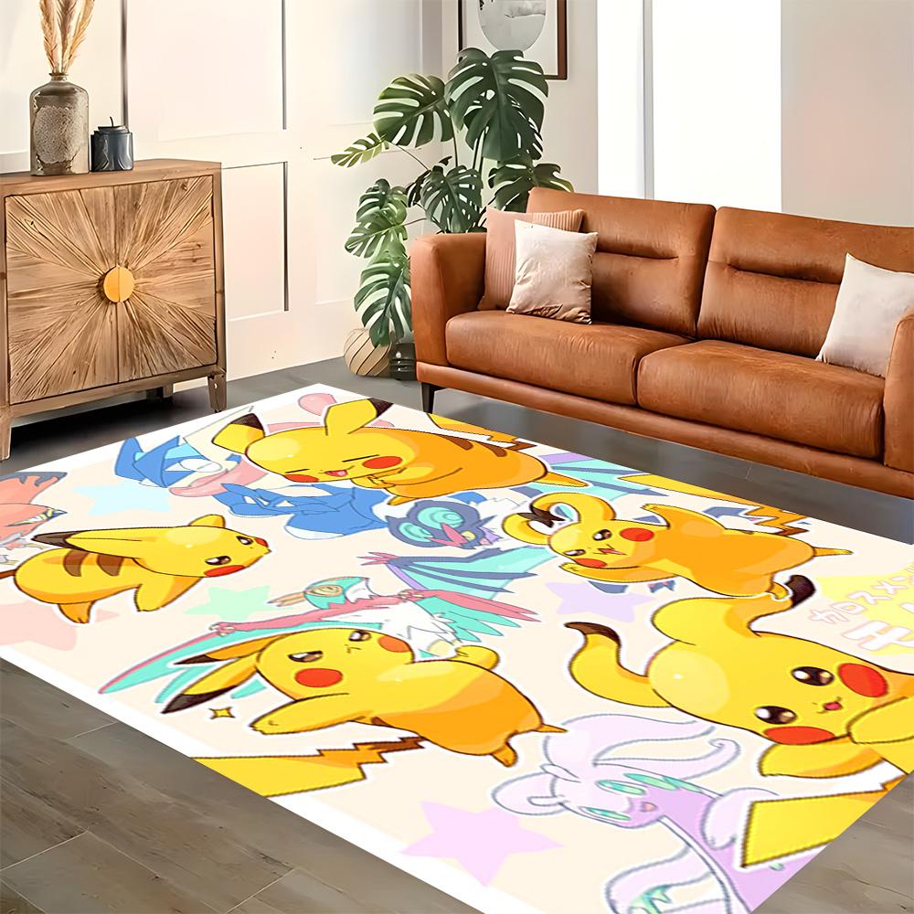 Pikachu Energy Burst rug for living rooms, bedrooms, home décor, and as gifts.