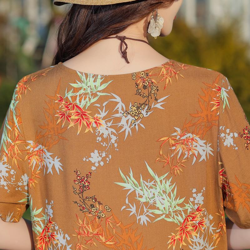 Eleganti abiti da donna estivi larghi a maniche corte taglie forti casual lunghi abiti per le donne abbigliamento vintage
