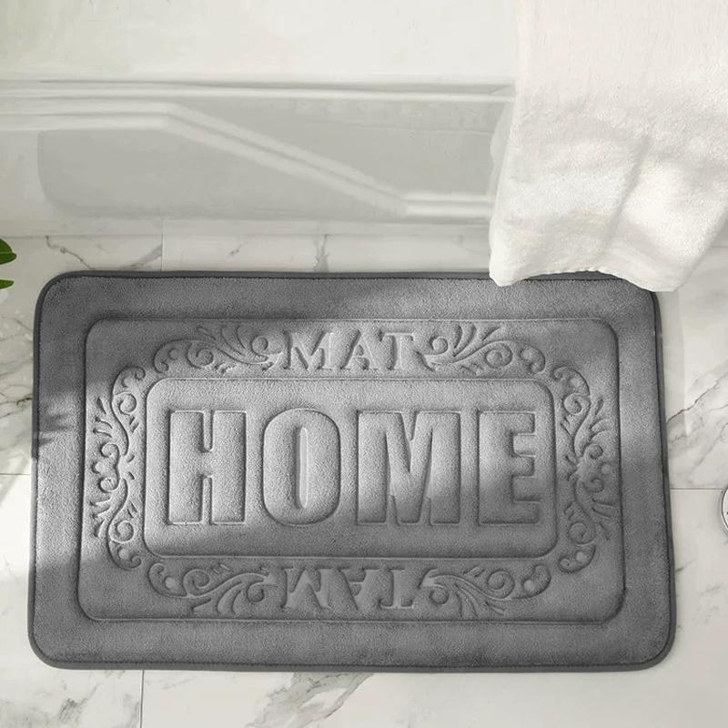 HOME Letter Bathroom Mat SBR Non-slip Bathroom Carpet Washbasin Bathtub Edge Carpet Shower Room Door Mat Home Decoration