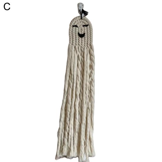 Halloween Ghost Wall Hanging Decoration Boho Handwoven Cotton Rope Ghost