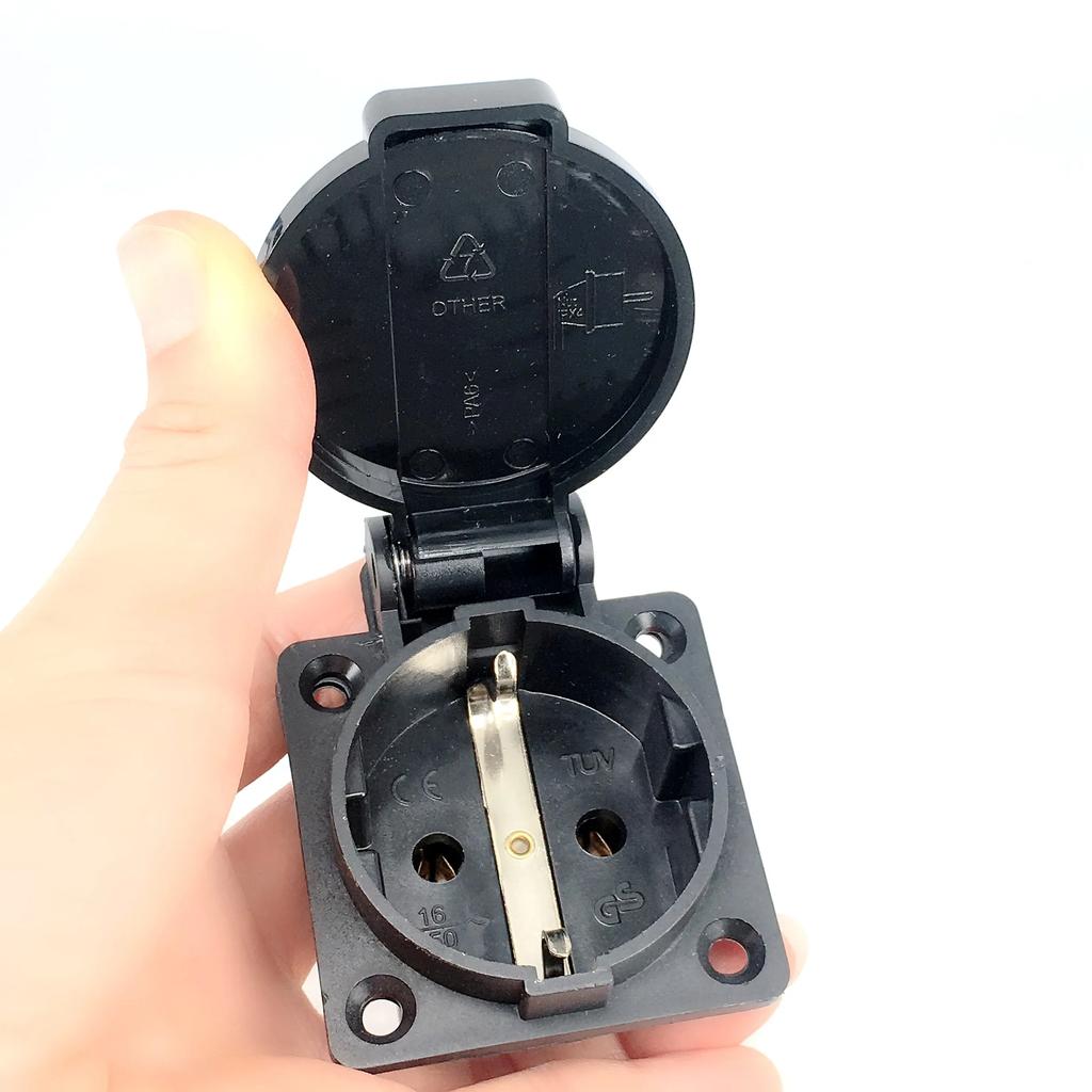 Waterproof Industrial Socket AC Power Socket German Industrial Plug Electrical Socket with Waterproof Cover