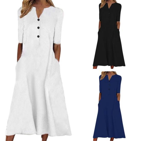 Popular Casual Dress V Neck Anti-pilling Dressing Up