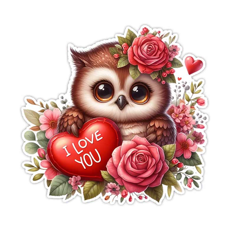 

Owl & Rose Car Sticker Waterproof Vinyl Decal on Bumper Rear Window Laptop Self-adhesive Decal For Car Accessories TM239 15x14.5cm