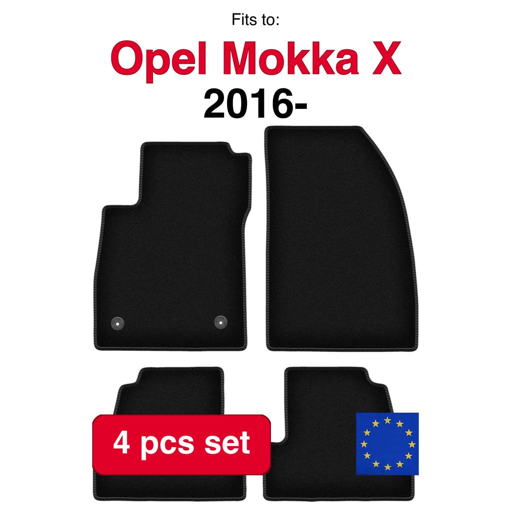 Basic Velour Car Mats, For Opel Mokka X Crossover (2016-)