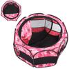 Foldable Pet Playpen Mesh Open Air Exercise Pen Tent House Playground for Dogs and CatsXBD95 Pink