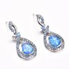Wish Europe and the United States popular white water drop-shaped opal set small diamond earrings women's fashion simple earrings