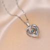 Geometric Heart Pendant Necklace for Women 2023 New Fashion Silver Color Stainless Steel Chain Jewelry Wedding Party Accessories