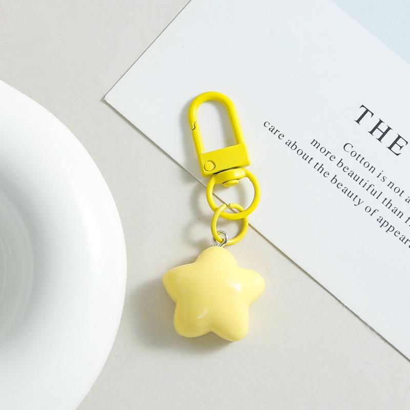 Colorful pentagram star pendant cartoon bag metal keychain jewelry pendant
