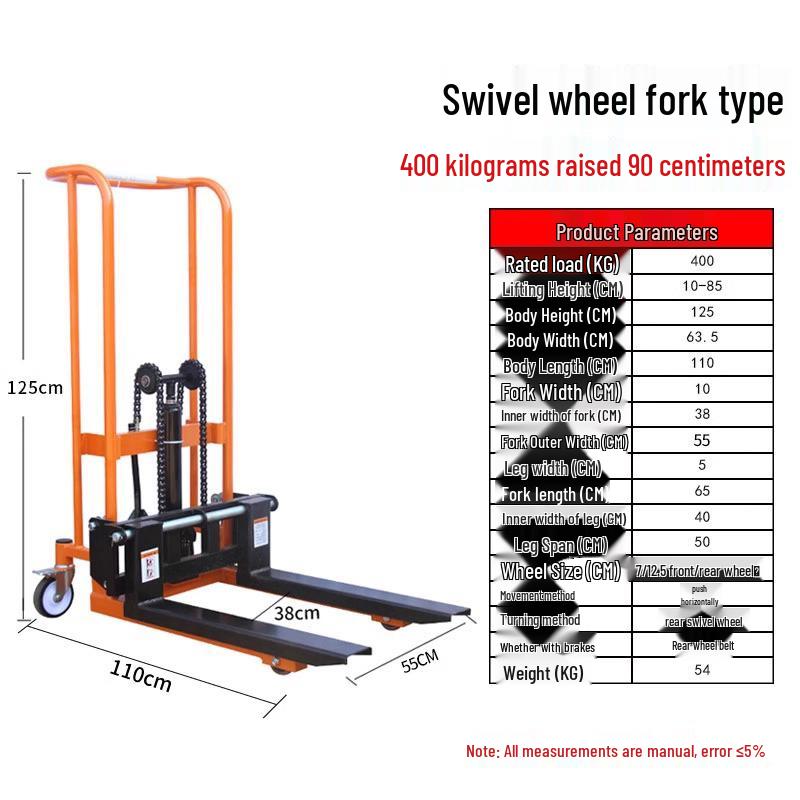 Yuzhe Manual Mini Forklift: Small Hydraulic Pallet Jack Stacker for Households