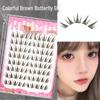 Mengjie Glue-on Brown Butterfly Girl False Eyelashes - Curled, Realistic, Dense, Photogenic, Versatile Style