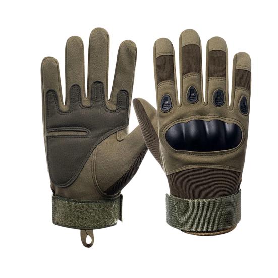 

1 Pair Outdoor Gloves Touchscreen Compatible Full Finger Gloves with Soft Knuckle Protection Non-Slip Grip Motorcycle Riding Gloves L B зелений