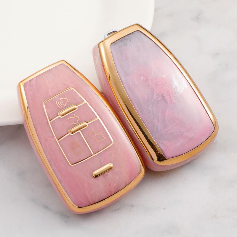 Jade Pattern Car Key Cover for BAIC Senova D50/D70/EU5/EX5, Zhixing X55/X65/U7