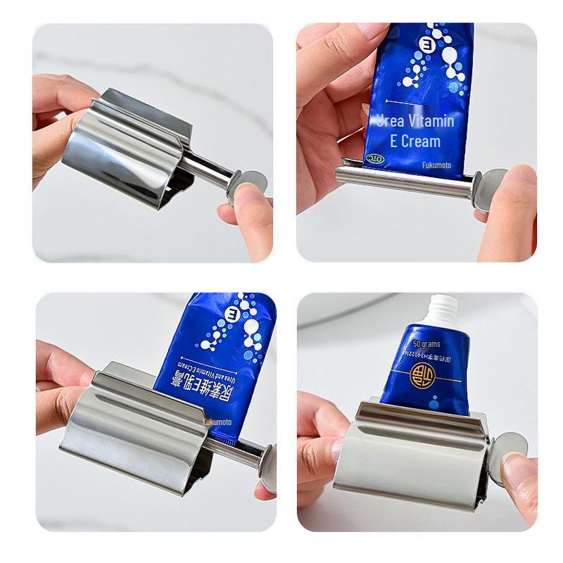 304 Stainless Steel Manual Toothpaste Squeezer and Facial Cleanser Holder