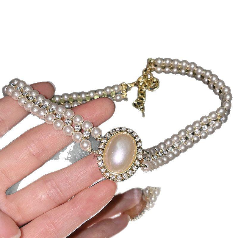 Elegant French Retro Pearl Necklace: Luxurious High-End Clavicle Chain for Versatile Style