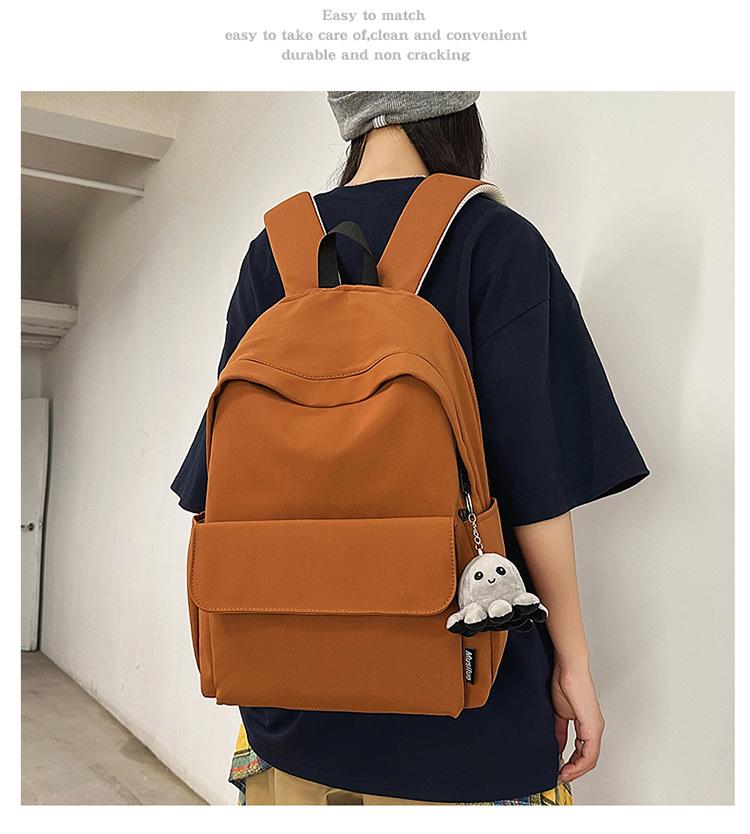 Mochila Leve de Grande Capacidade Unissex para Estudantes: Cor Sólida Simples, Cabe em Laptops, Perfeito para a Faculdade e o Ensino Médio.