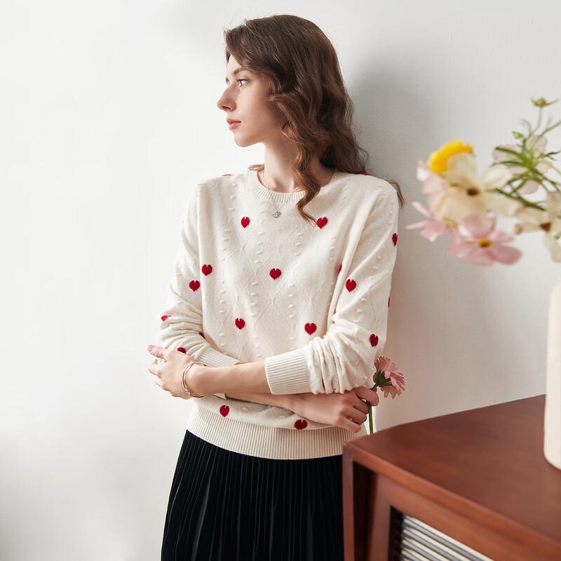 Komong Boca Women's Basic Round Neck Wool Sweater