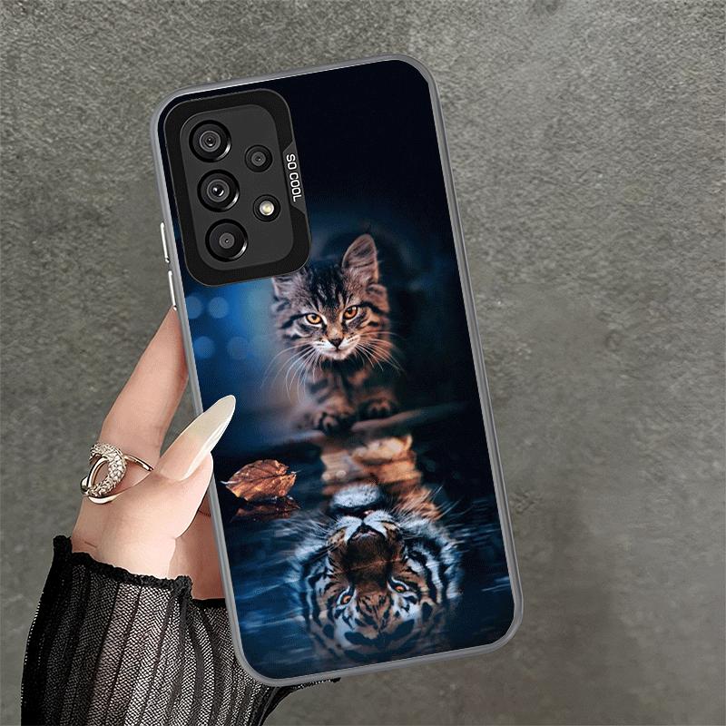 Cat Reflects Tiger Cool Soft Phone Case for Samsung A17 A16 A15 A14 A13 A57 A56 A55 A54 A53 A37 A36 A35 A34 A33 A26 A25 A24 A23