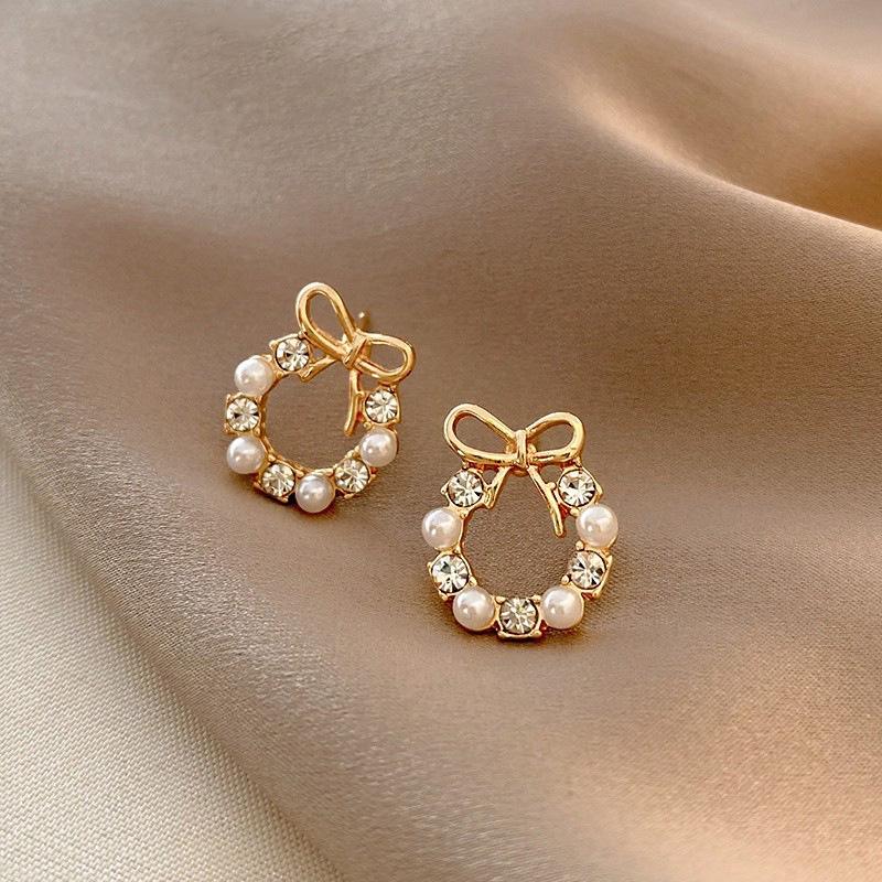 Elegant Pearl Fairy Bow No-Pierce Ear Clip Earrings