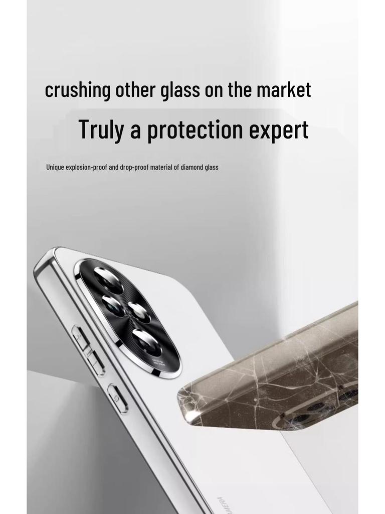 Honor 200 Pro Glas Handyhülle: Galvanisiert, Sturzsicher, Rutschfest, Vollständige Objektivabdeckung