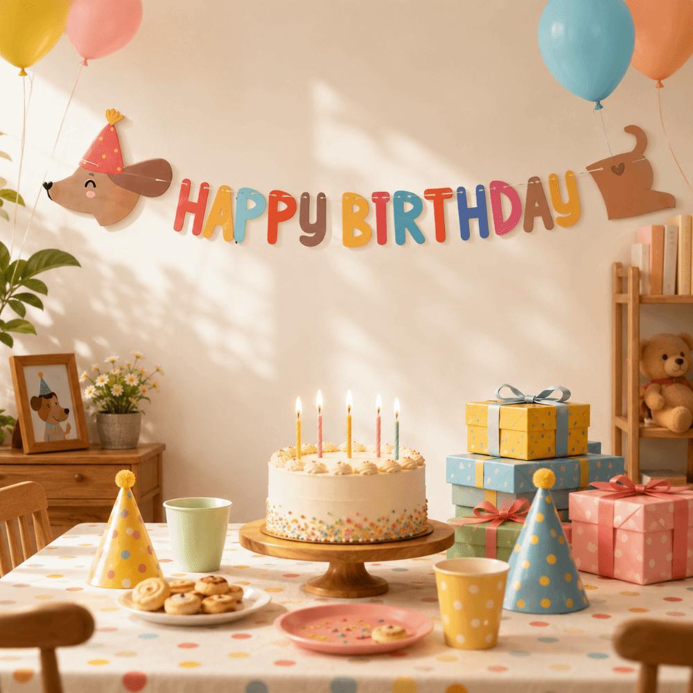 Paper Banner Birthday Banner Pull Flag Pet Party Decoration New Photo Prop Decoration