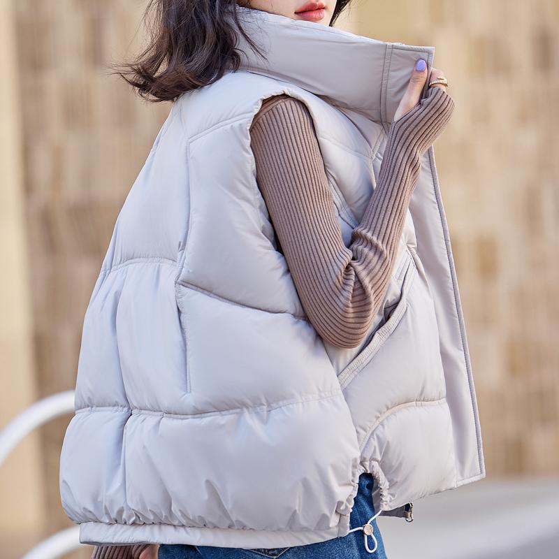 Moda Inverno Caldo Gilet Corto Donna Capispalla Elegante Spesso Senza Maniche Piumino Giubbotti da Donna