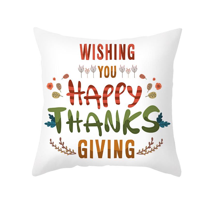 New Pumpkin Thanksgiving Pillow Cover Ins Nordic Peach Skin Printed Cushion Cushion Cover Home Products