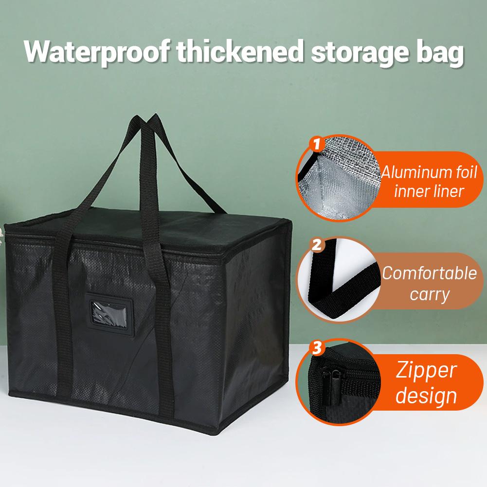 Large Capacity Insulated Bag Folding Thickened Picnic Lunch Portable Storage Bag Cooler Bag For Camping, School Waterproof I2H8