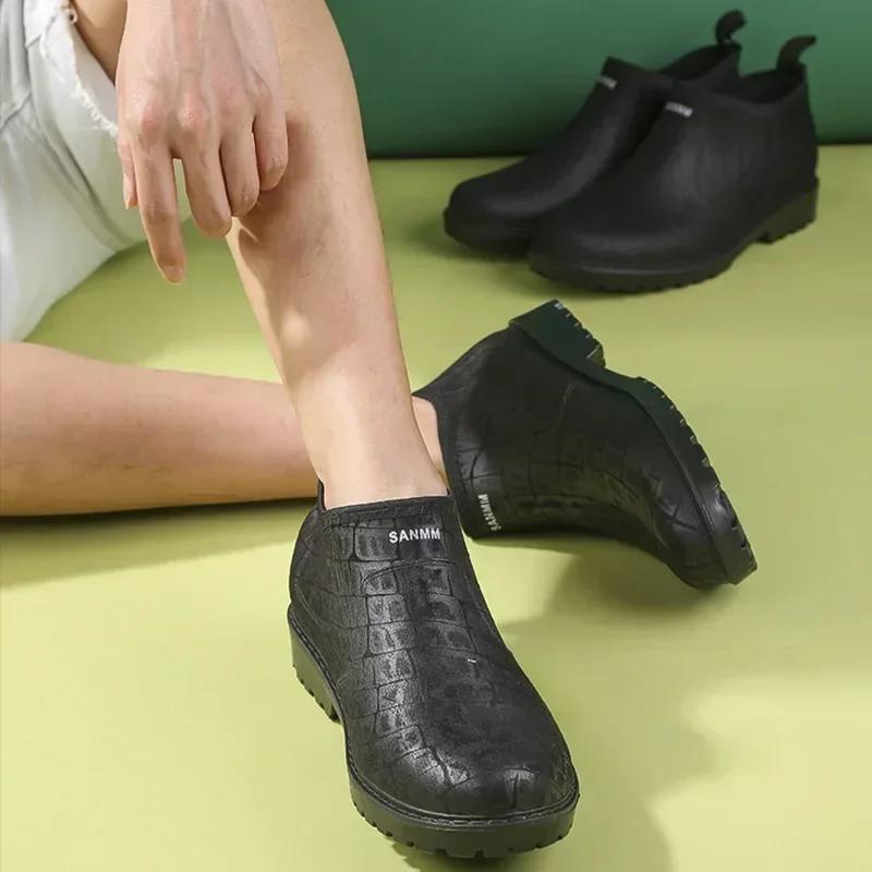 Mode 2025 Heren Regenlaarzen Waterdichte Rubberen Regenschoenen Mode Enkel Tuin Galochen Man Werk Regen Schoenen Schoenen Gumboots Zapatillas