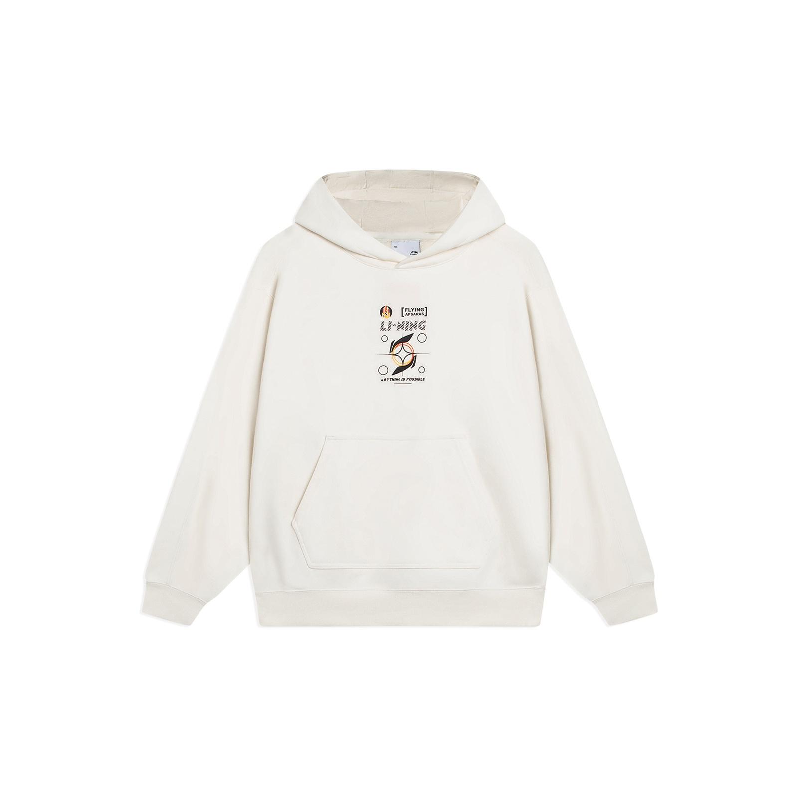 Li-Ning Logo Print Hoodie White Unisex AWDT065-3 M