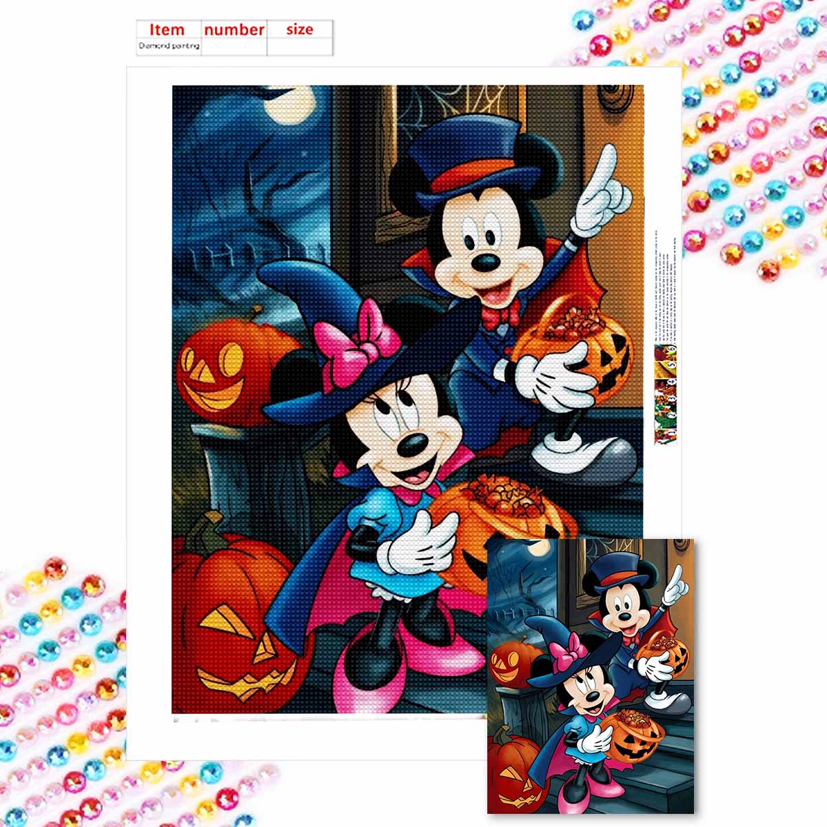 

Набор для алмазной вышивки «Сделай сам» Микки и Минни, набор для вышивания крестом, мозаичное искусство, алмазная вышивка, полная выкладка, алмазная домашняя декорация Round 20x30cm