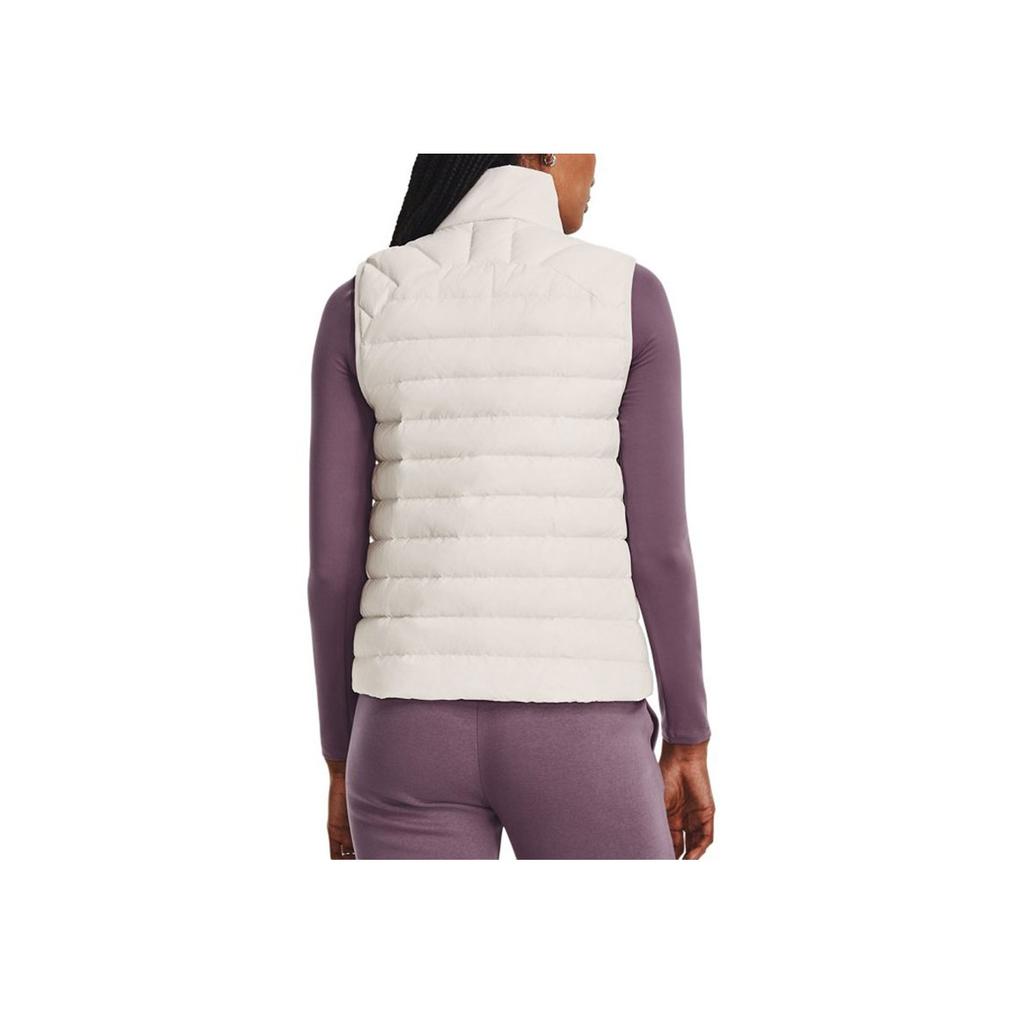 Under Armour Storm Armour Solid Color Training Sports Stand Collar Down Vest Women Vests White 1372647-112