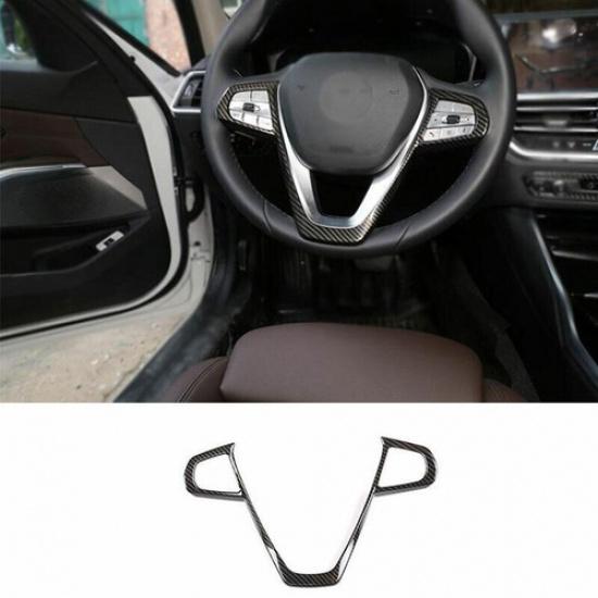 For BMW 5 Series - ABS Carbon Fiber Interior Cover Steering Wheel Trim