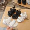 Boys Beach Shoes Open Toes Soft Sole Kids Sandals Soild Color Trendy 2025 Summer New Children Sports Sandals Hook&loop Non-slip