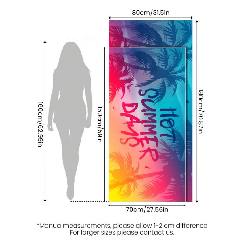 1pc Ultra Fine Fiber Beach Towel Starfish Beach Summer Holiday Quick-Drying Bath Towel Ren, Travel, Summer, Sports, Swimming, Swimming Pool