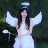 Halloween Christmas Devil Wings Cosplay Angel Wing  Wands Sets White Angel Fairy Feather Wings Wedding Birthday Party Props