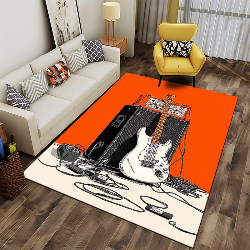 Guitar and Amplifier Artwork suitable as a non-slip mat for the living room or bedroom sofa