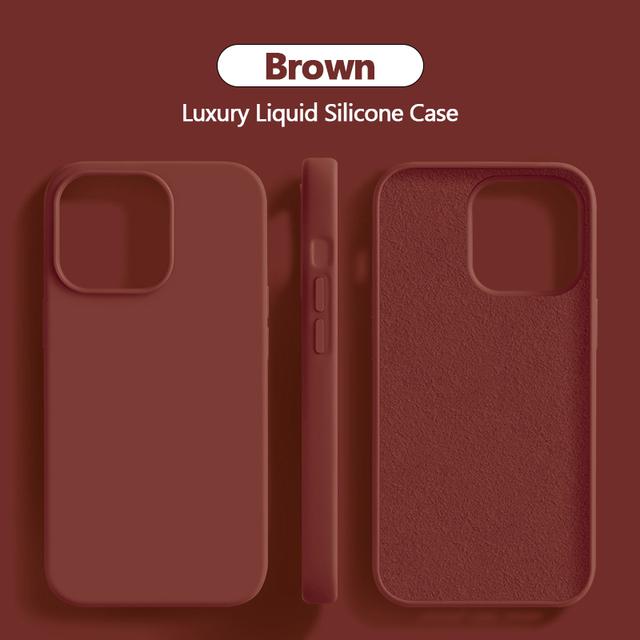 Luxury Liquid Silicone Case For iPhone 15 14 13 12 11 Pro Max Case For iPhone 13 12 mini X XR XS MAX 8 7 Plus Shockproof Cover
