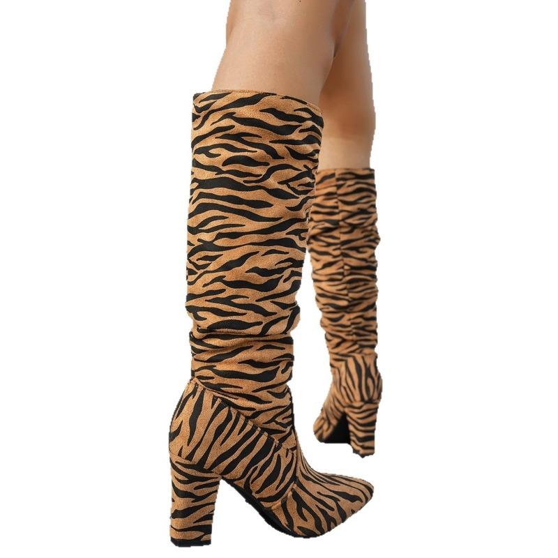 The New Style of Shoes Is A Sexy Skinny High-heeled Long-sleeved Fashion Biker Women's Boot That Doesn't Reach The Knee