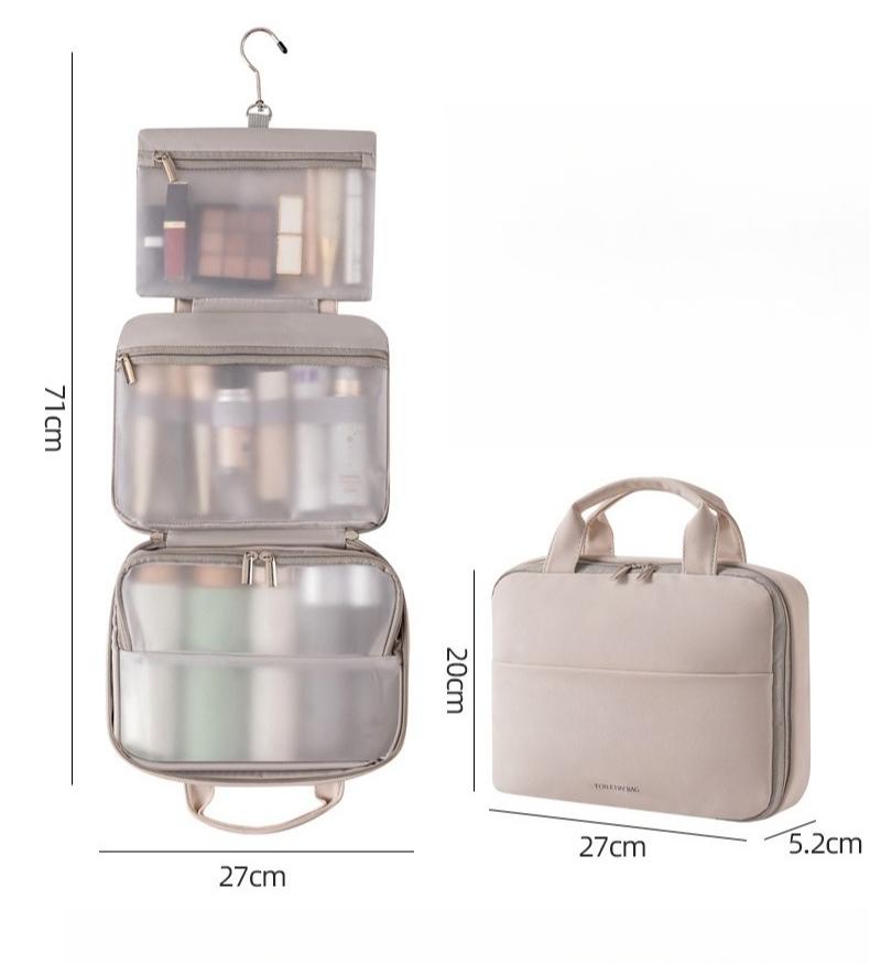 Travel Cosmetic Bag Waterproof Portable Handheld Wash Bag Makeup Brush Toiletry Storage Bag for Women Business Trip Daily Use
